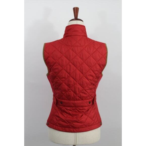 RALPH LAUREN Sz M Medium Red Suede Trim Vest Crest - Picture 3 of 8
